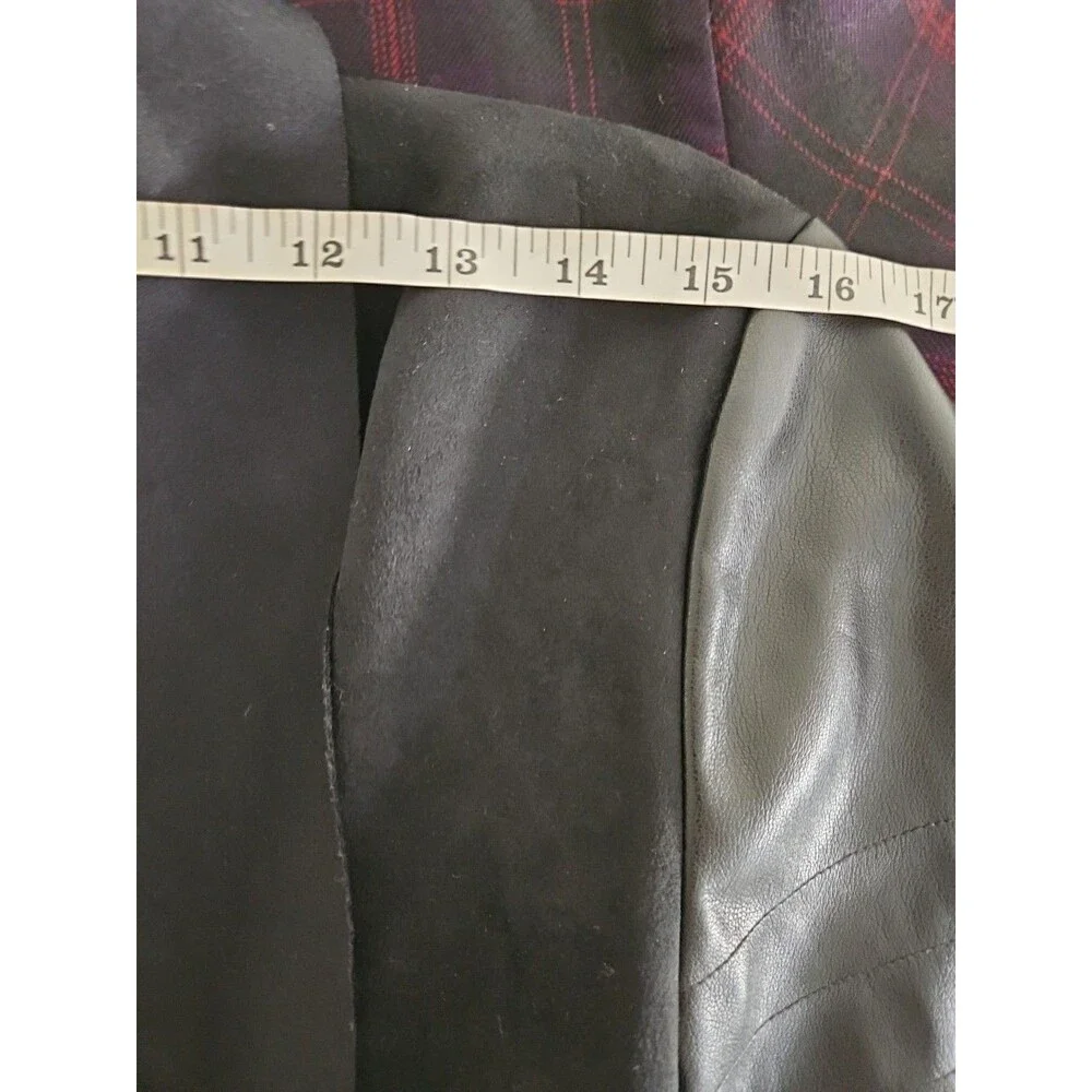 NWT! Bagatelle Collection Faux Suede Leather Drap Collar Open Jacket - Picture 7 of 13